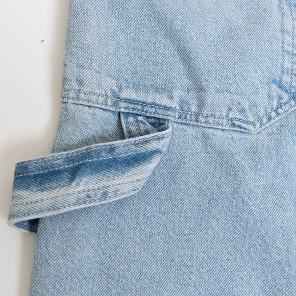 Free People Wide Leg Jeans Carpenter Light Wash High Waist Relaxed Utility NEW - Picture 14 of 16